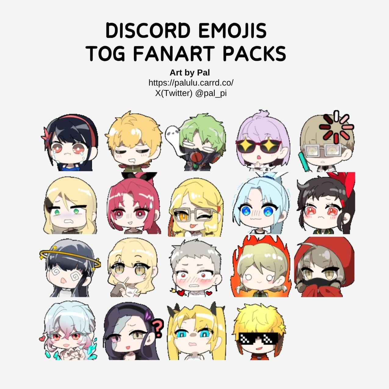 Discord emotes:Bam packs(Free) Emotes x19pcs